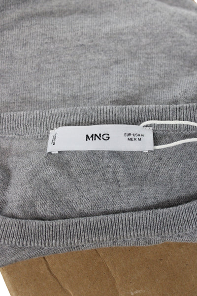MNG Womens Pullover Crew Neck Gray Long Sleeve Viscose Size M