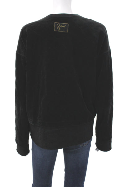 Sonia Rykiel Women Quilted Argyle Black Polyester Jacket Long Sleeve Size S
