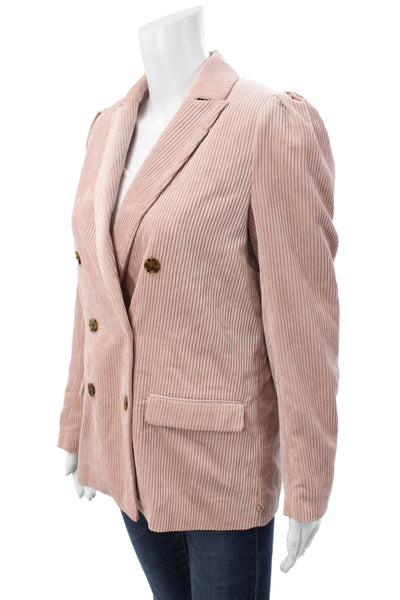 Scotch & Soda Women Basic Jacket Pink Blazer Button Long Sleeve Size 16