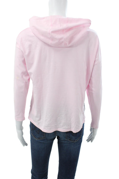 Adidas Womens Pullover Hoodie Pink Crew Neck Cotton Long Sleeve Size M