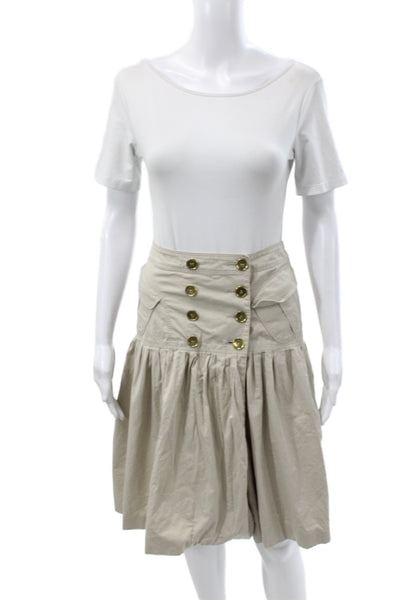 Burberry London Women Pleated Skirt Beige Knee Length Size 8
