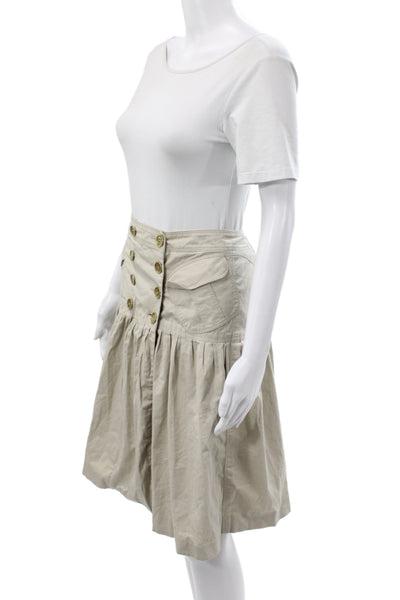 Burberry London Women Pleated Skirt Beige Knee Length Size 8