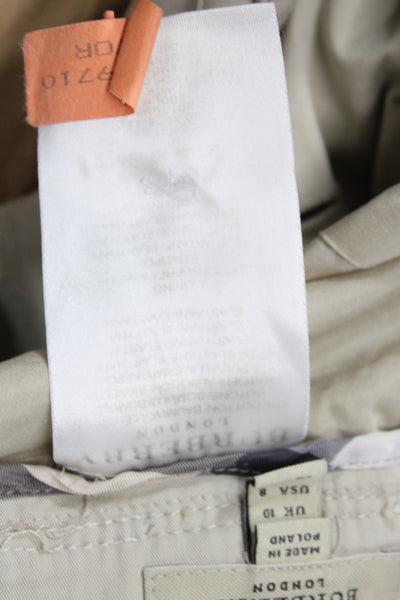 Burberry London Women Pleated Skirt Beige Knee Length Size 8