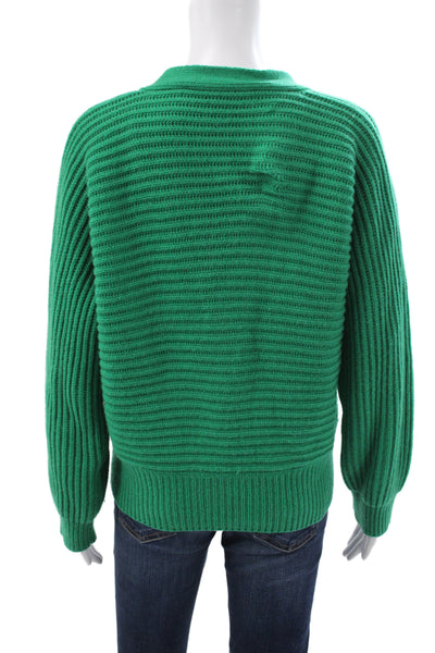 Stella McCartney Womens Green Cashmere V-Neck Cardigan Long Sleeve Size 38