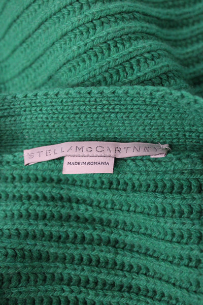 Stella McCartney Womens Green Cashmere V-Neck Cardigan Long Sleeve Size 38