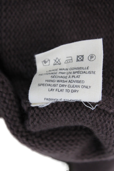 Loulou Studio Women Cardigan V-Neck Long Sleeve Brown 90% Wool Size L