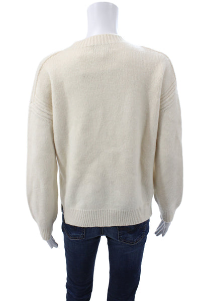 La Ligne Womens Cashmere Pullover Crew Neck Long Sleeve Ivory Size S