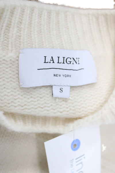 La Ligne Womens Cashmere Pullover Crew Neck Long Sleeve Ivory Size S