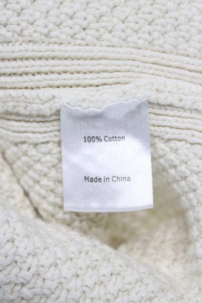 La Ligne Women Pullover Ivory Cotton Crew Neck Long Sleeve Size S