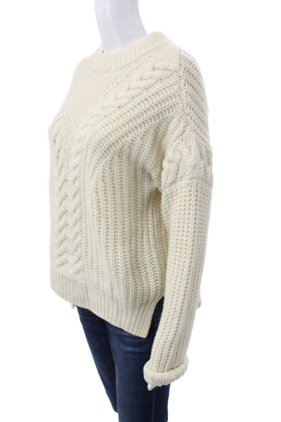 La Ligne Women Ivory 100% Cashmere Pullover Crew Neck Long Sleeve Size S