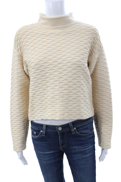 St. John Collection By Marie Gray Women Pullover Ivory Mock Neck Size S