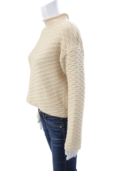 St. John Collection By Marie Gray Women Pullover Ivory Mock Neck Size S