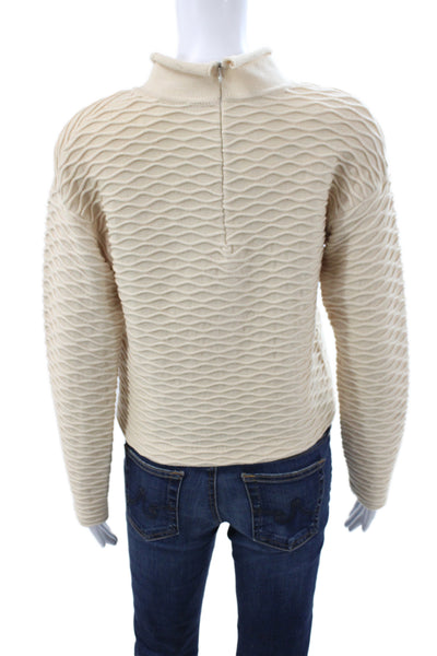 St. John Collection By Marie Gray Women Pullover Ivory Mock Neck Size S
