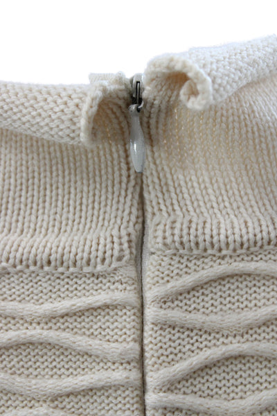 St. John Collection By Marie Gray Women Pullover Ivory Mock Neck Size S