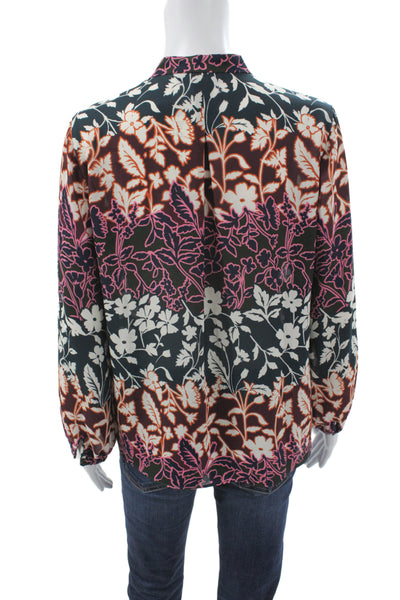 Rachel Rachel Roy Womens Tunic Floral V-Neck Long Sleeve Multicolor Size S