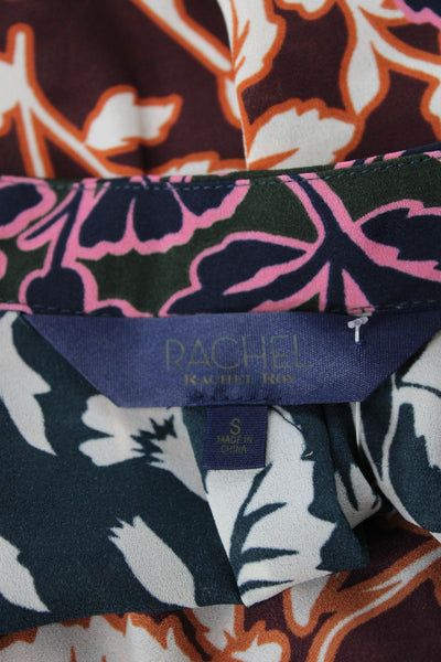 Rachel Rachel Roy Womens Tunic Floral V-Neck Long Sleeve Multicolor Size S