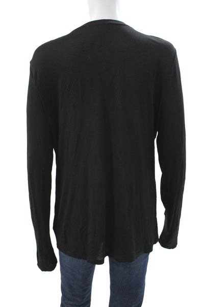 Michael Michael Kors Women Sequin Scoop Neck Black Long Sleeve Blouse Size XL