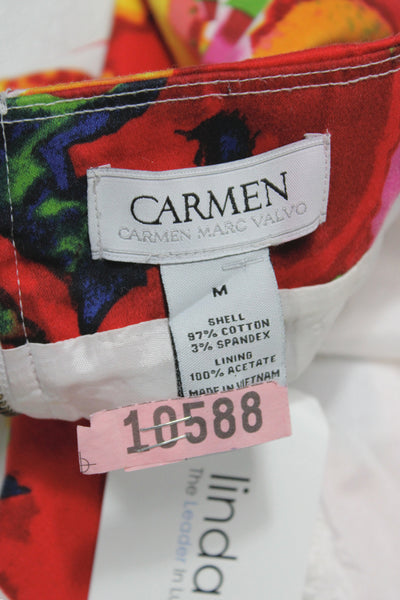 Carmen Marc Valvo Women Multicolor Floral Pencil Mini Skirt Size M