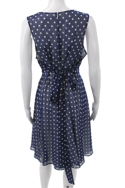 Pietro Brunelli Women Blue Polka Dot Maternity A-Line Sleeveless Dress Size M