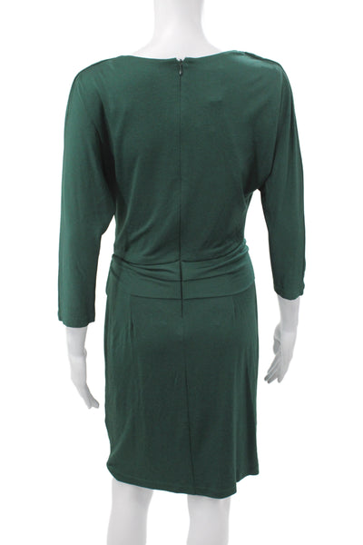 Suzi Chin for Maggy Boutique Women Green Wrap Dress V-Neck Size 4