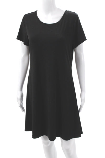 Michael Michael Kors Women T-Shirt Dress Black Scoop Neck Short Sleeve Size S