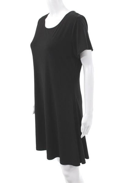 Michael Michael Kors Women T-Shirt Dress Black Scoop Neck Short Sleeve Size S