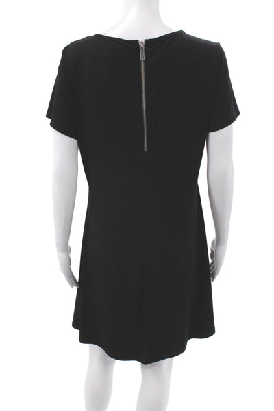 Michael Michael Kors Women T-Shirt Dress Black Scoop Neck Short Sleeve Size S