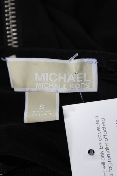 Michael Michael Kors Women T-Shirt Dress Black Scoop Neck Short Sleeve Size S