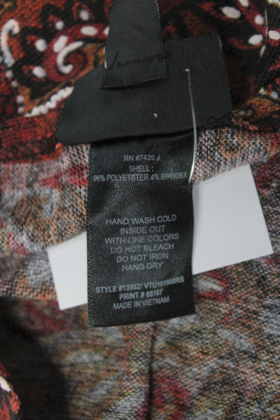 En Focus Studio Women Shift Dress Multi Paisley Scoop Neck 3/4 Sleeve Size 6