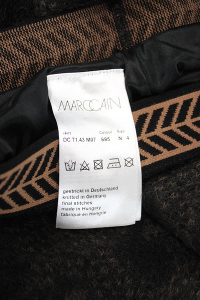 Marccain Women Skirt Suit Black Mohair Animal Print Knee Length Size 8