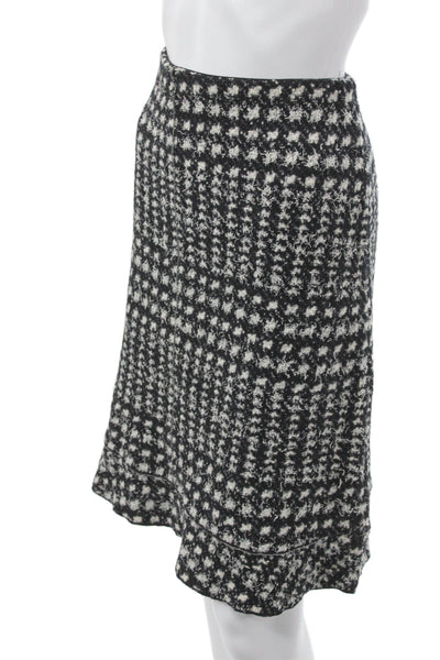 Marccain Women Houndstooth Shift Set Black Wool Boat Neck Knee Size 12