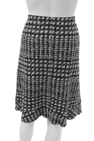 Marccain Women Houndstooth Shift Set Black Wool Boat Neck Knee Size 12