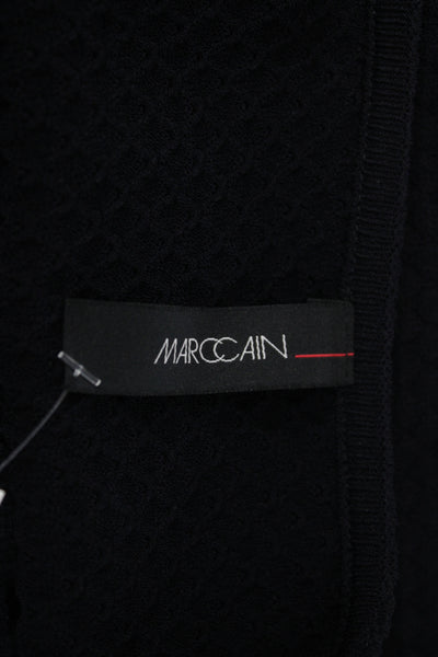 Marccain Womens Black Sheath Dress Short Sleeve Round Neck Knee Length Size 8
