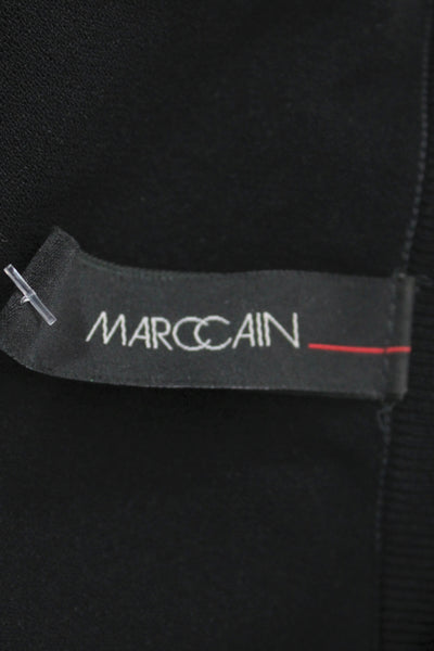 Marccain Womens Black Fringe Pullover Sweater Long Sleeve Round Neck Size 8