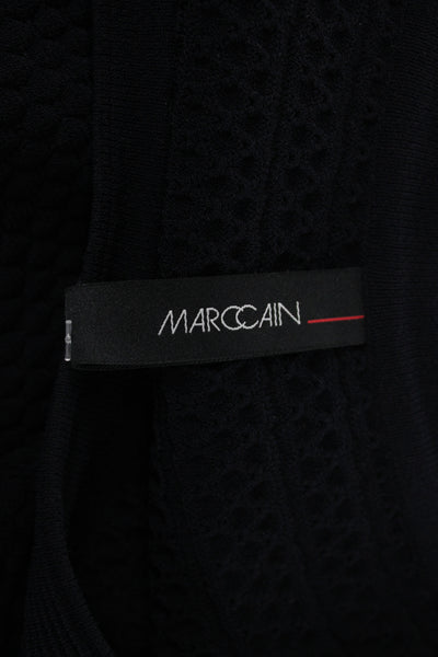 Marccain Women Basic Black T-Shirt Scoop Neck Short Sleeve Size 6