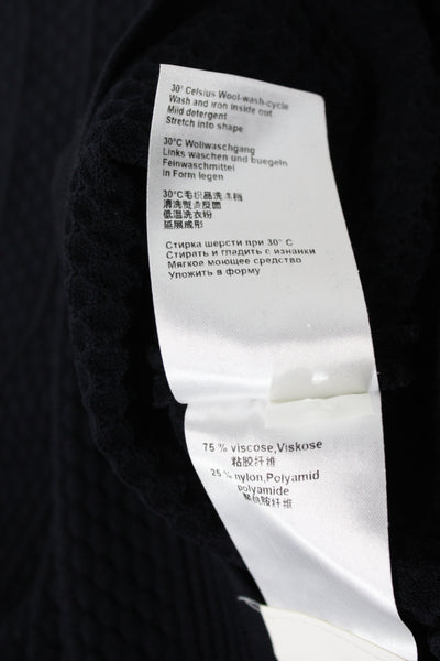 Marccain Women Basic Black T-Shirt Scoop Neck Short Sleeve Size 6