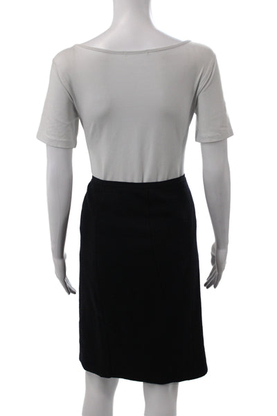 Marccain Women Straight Pencil Skirt Black Virgin Wool Knee Length Size 12