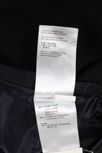Marccain Women Straight Pencil Skirt Black Virgin Wool Knee Length Size 12