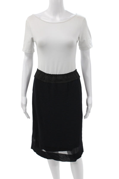 Marccain Womens Straight Pencil Black Cotton Skirt Size 8
