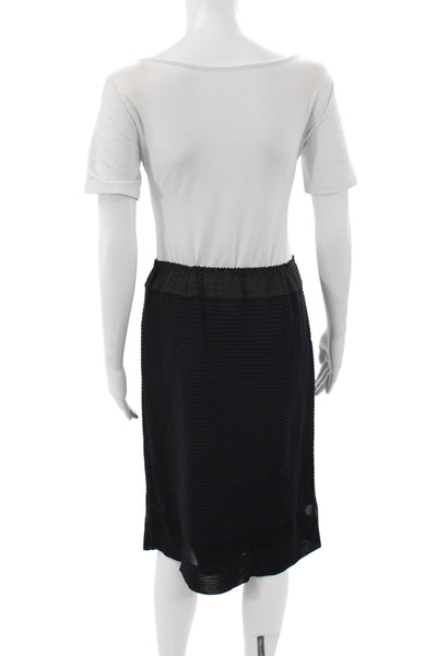Marccain Womens Straight Pencil Black Cotton Skirt Size 8