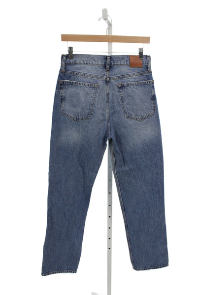 Anine Bing Women Straight Blue High Rise Cotton Jeans Size 27