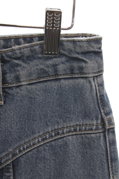 Zara Women Straight High Rise Jeans Blue Cotton Size 6