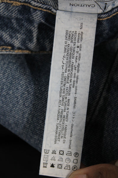 Zara Women Straight High Rise Jeans Blue Cotton Size 6