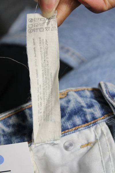 Zara Women High Rise Straight Jeans Blue Cotton Size 4