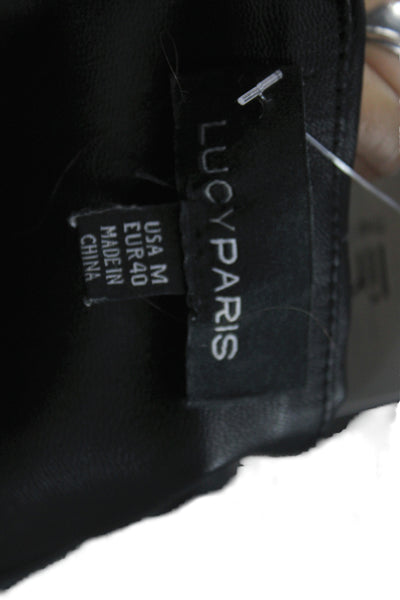 Lucy Paris Womens Paperbag Faux Leather Pants Black Size M