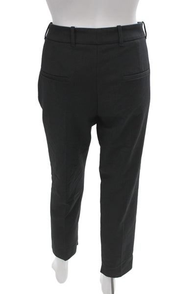 Zara Womens Ankle Pants Black Polyester Button Size M