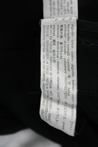 Zara Womens Ankle Pants Black Polyester Button Size M