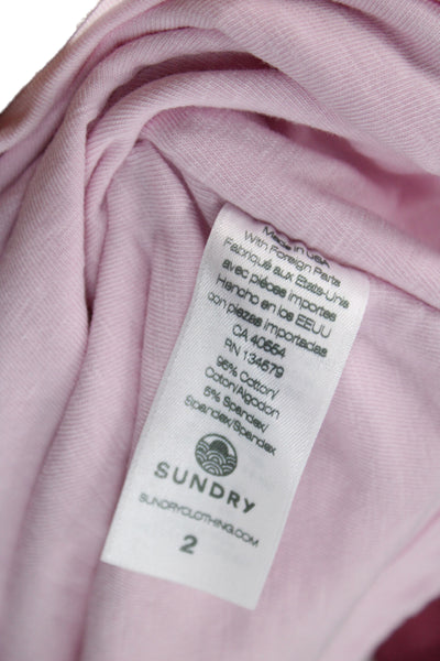 Sundry Women Bodycon One Shoulder Dress Pink Sleeveless Cotton Size 2