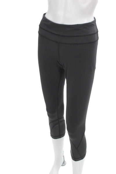 Lululemon Womens Black Capri Leggings Nylon Athleisure Pull On Size 8