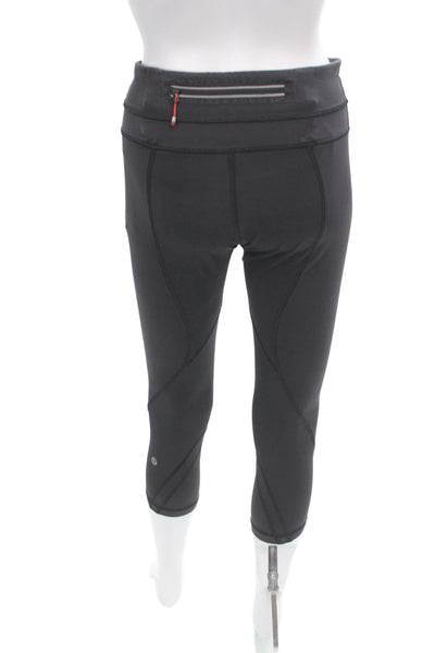 Lululemon Womens Black Capri Leggings Nylon Athleisure Pull On Size 8